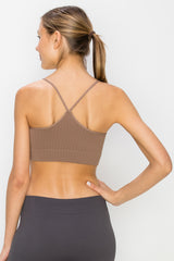 RIBBED RACER BACK BRA TOP