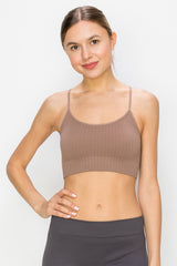 RIBBED RACER BACK BRA TOP