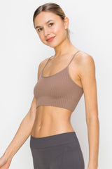 RIBBED RACER BACK BRA TOP