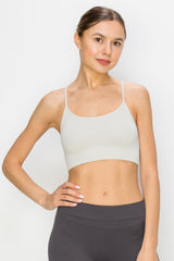 RIBBED RACER BACK BRA TOP